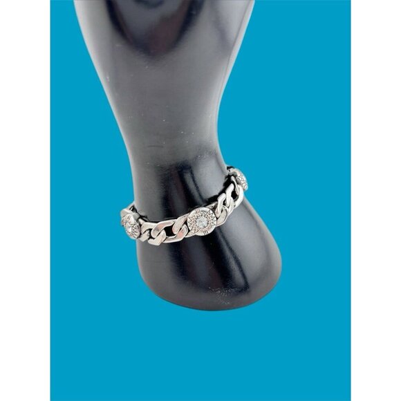 Brighton Fortino Beautiful Silver Crystal Toggle Bracelet - Picture 3 of 5